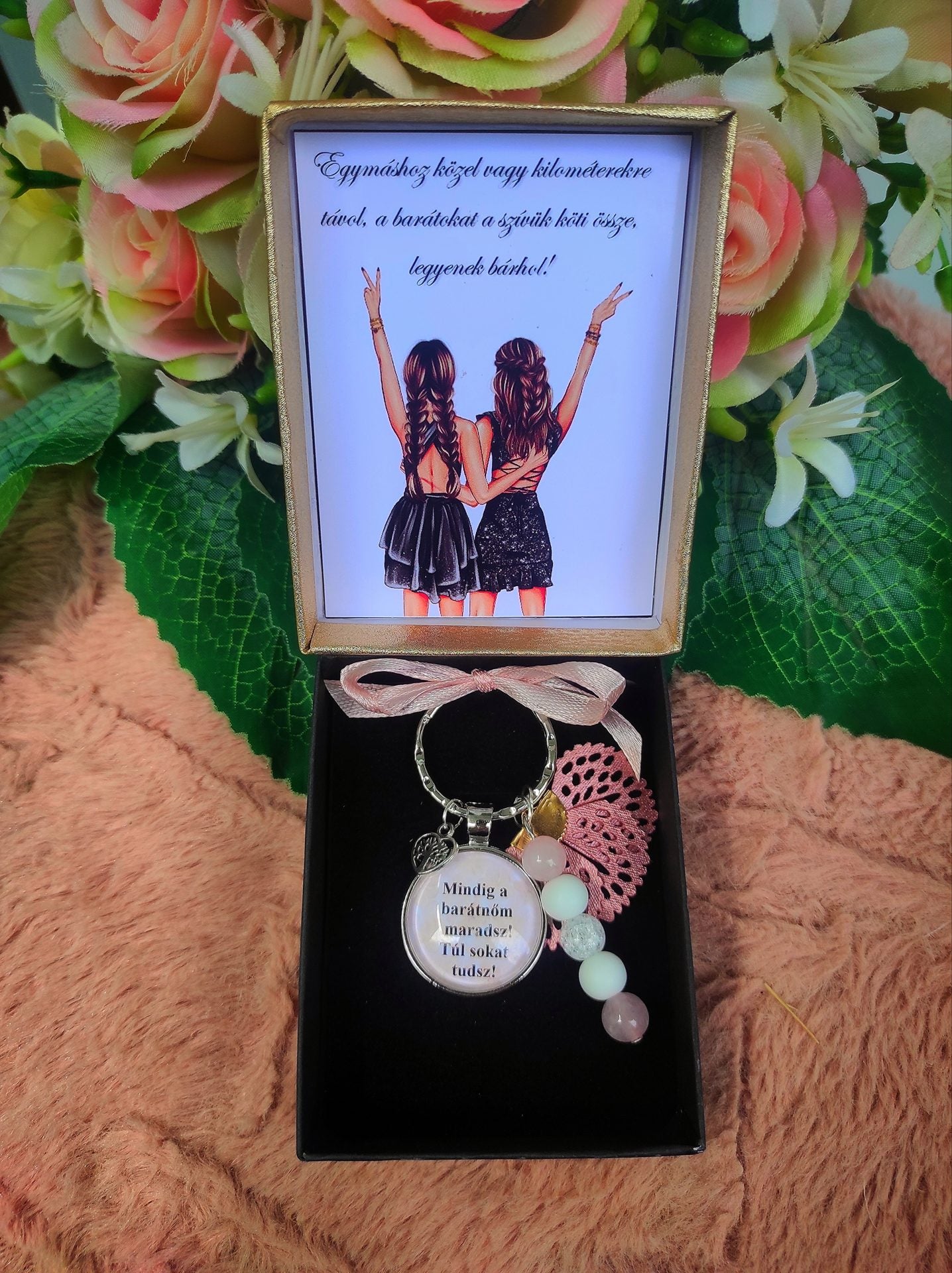 Barátság kulcstartó választható grafikával